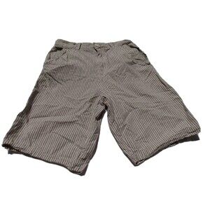 Alpine Design Men  Shorts Size 30 Cotton 5 Pockets Green Pin Striped